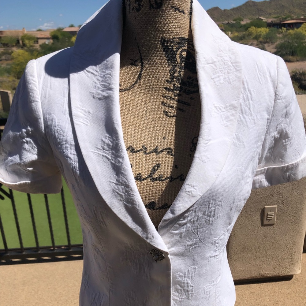 Ciello Couture white formal top.